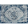 thumbnail image 3 of Traditional 2x3 Area Rug (2' x 3') Medallion Blue, Cream Indoor Scatter Easy to Clean, 3 of 9