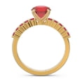 thumbnail image 4 of 2.25 T.C.W Round Shape Red Ruby Gemstone Sparkle Engagement Ring for her Solid 14K Yellow Gold Size 5.5 by Diamond-Capitals, 4 of 7