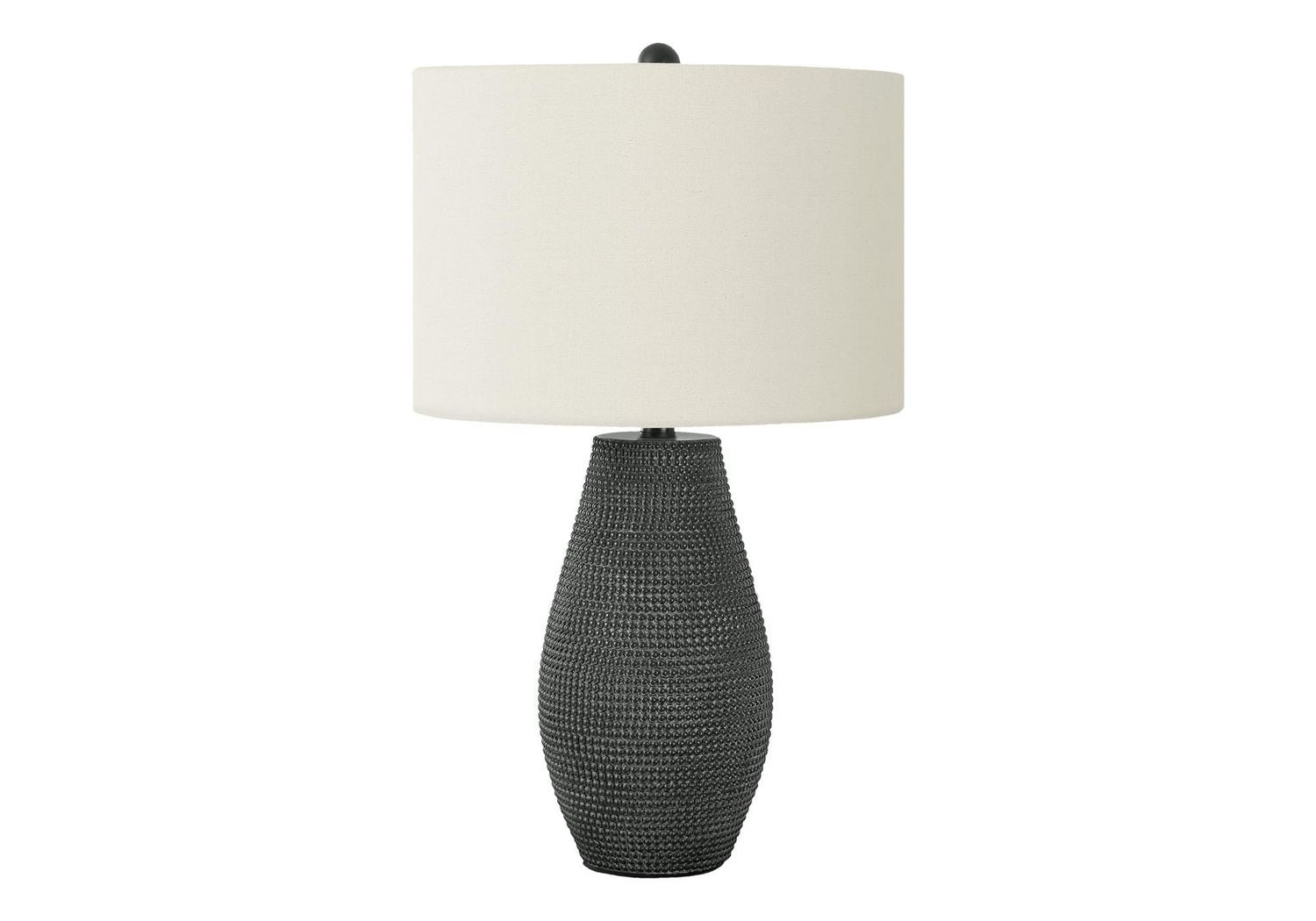 Monarch Specialties  Luminaire, 24"h, Lampe De Table, Résine Noire, Teinte Ivoire / Crème, Contemporain