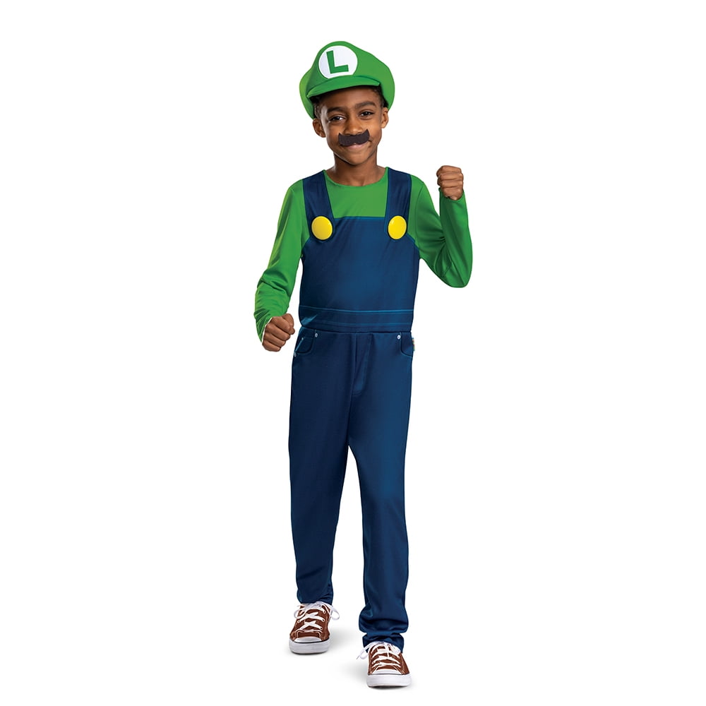 Nintendo Super Mario Bros. Luigi Halloween Costume for Children, Boys Size S (6/7), by Disguise