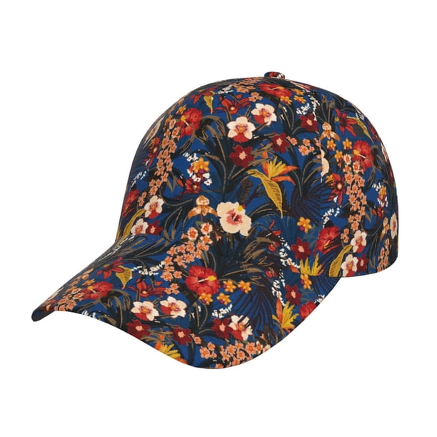 Fotbe Vintage Floral Gorro Clásico de Béisbol, Gorra Ajustable con Broche Snapback, Gorro de Exterior de Algodón Suave
