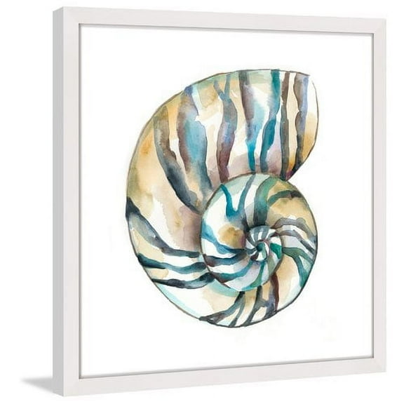 "Aquarelle Shells II" Framed Painting Print