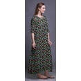 thumbnail image 2 of Bimba Robe de Nuit Maxi Noire Colorée pour Femmes Été Imprimée Chemises de Nuit XX-Grand, 2 of 5