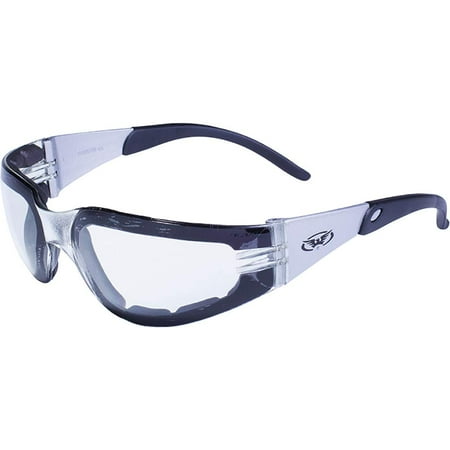 RIDER PLUS CLEAR ANTI-FOG FOAM PADDED SAFETY GLASSES ANSI Z87.1+ UV400 EYEWEAR