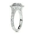 thumbnail image 2 of Bella Jewel Wedding Ring - 14K White Gold Plated Diamond Ring for Her - Cushion Cut Excellent 1.9 Ct Diamond Ring - Solitaire with Accent Diamond Ring for Women's - Double Halo Diamond Ring, 2 of 3