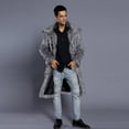 thumbnail image 2 of Mens Winter Coats Fuzzy Warm Thick Overcoat Coat Heavyweight Turndown Collar Long Sleeve Cardigan Outwear Jacket Men, 2 of 7