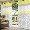thumbnail image 2 of Outdoor Curtains for Patio Waterproof Yellow Grey Leaves Indoor/Outdoor Curtain Tiebacks Stitching Stripes Privacy Curtain Sun Block Grommet Drapes for Pergolas Gazebo Porch 2 Panel 54x108 Inch, 2 of 9