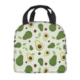 thumbnail image 3 of Lsque Green Avocado Print Insulated Lunch Bag with Thick Aluminum Foil Lunch Tote Bag with Front Pocket for Men and Women, Ideal for Work, School, Picnics, and Travel, 3 of 6