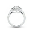 thumbnail image 3 of Double Halo Diamond Engagement Ring, Princess Cut Diamond Ring, Split Shank Diamond Ring, Proposal Ring For Girlfriend, 925 Sterling Silver, 2.3 Ct Simulated Diamond, 3 of 3