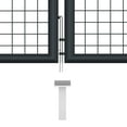 thumbnail image 4 of vidaXL Mesh Garden Gate Galvanised Steel 400x125 cm Grey, 4 of 4