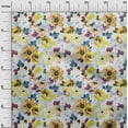 thumbnail image 3 of oneOone Velvet Dark Mustard Fabric Florals Craft Projects Decor Fabric Printed By The Yard 58 Inch Wide-JO, 3 of 4