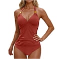 thumbnail image 2 of Wancir Women's Bikini Sets Women's Split High Waisted Solid Color Swimsuit Conservative and Fashionable Bikini Swimsuit, 2 of 6