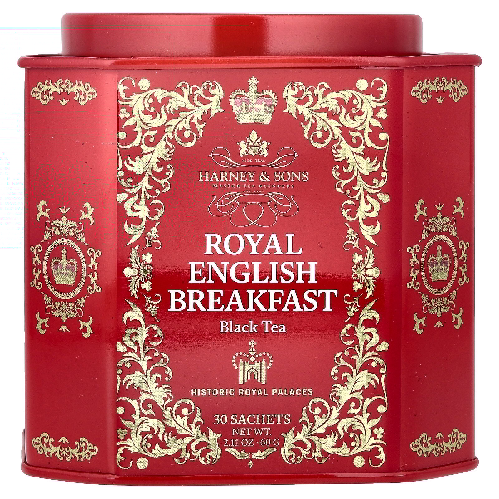 Royal English Breakfast, Black Teas, 30 Sachets, 2.67 oz (75 G), Harney & Sons