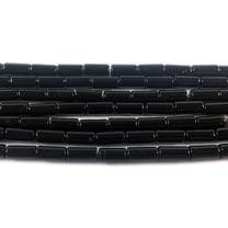 4x8mm Black Agate Cylinder Tube Beads Genuine Gemstone Natural Jewelry Making