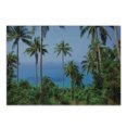 thumbnail image 1 of Palm Tree Cutting Board, Ocean Scene from Jungle Tropical Picture of Paradise in Nature Theme, Decorative Tempered Glass Cutting and Serving Board, Small Size, Blue Green, by Ambesonne, 1 of 1