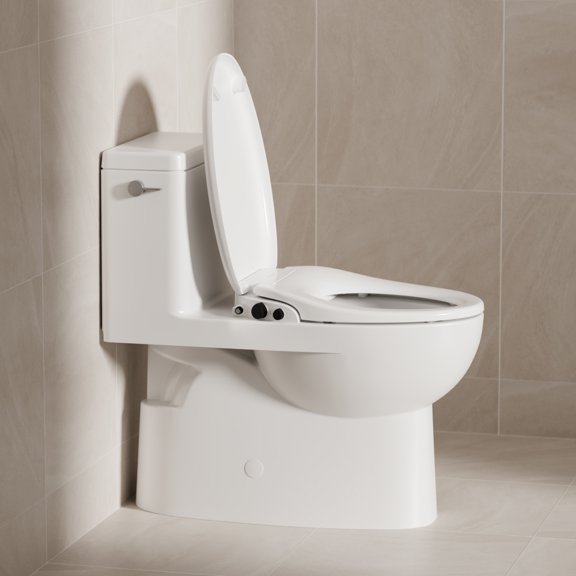 TUSHY NEBS ABS Elongated Bidet Seat with Bowl Pre-Spray, Matte Black