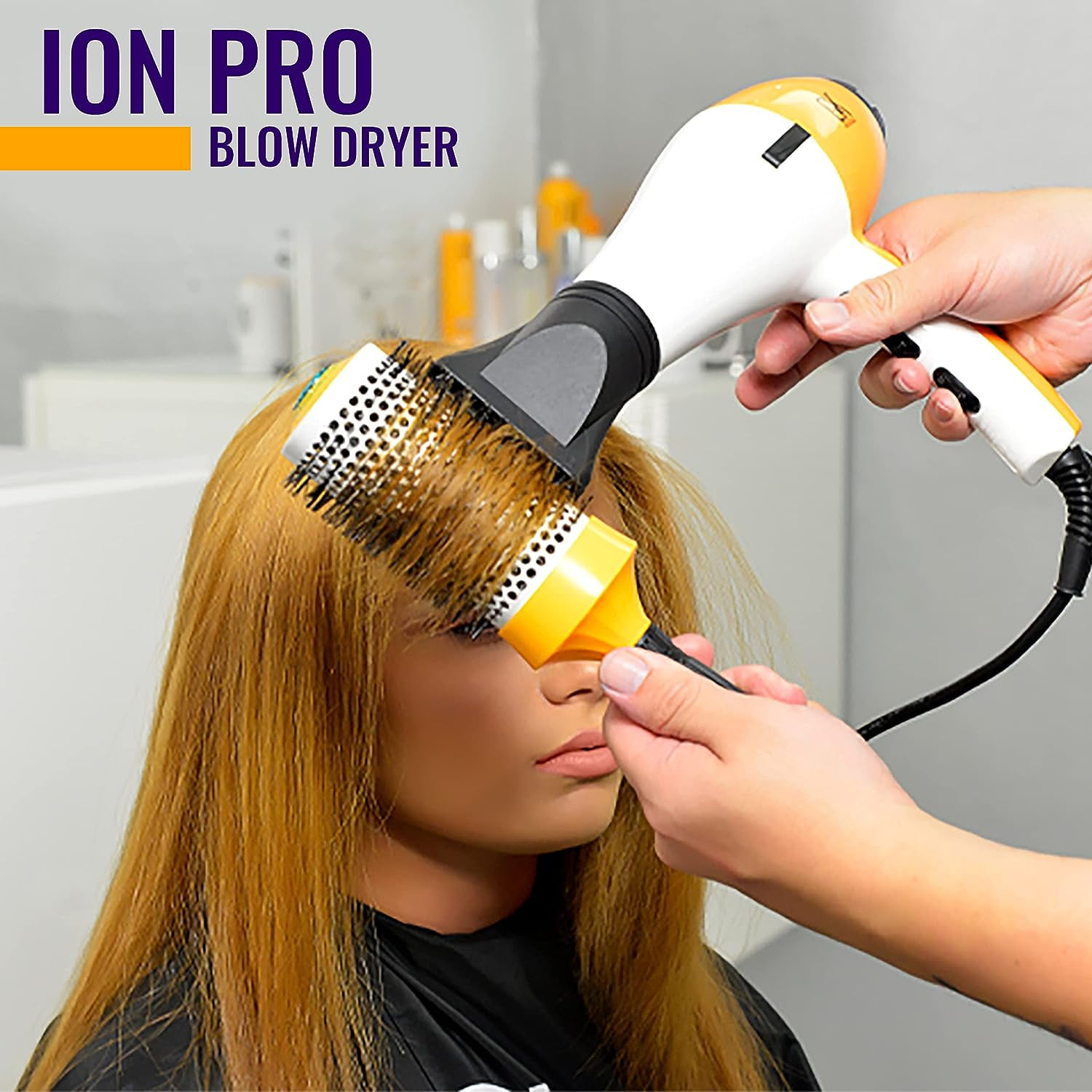 GK Hair Global Keratin Ion Pro Blow Dryer Professional Salon Grade 2 Speed & 3 Heat Settings, Cool Shot Function Blowdry Hairdryer for All Hair Types US Plug