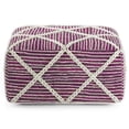 thumbnail image 3 of Cowan Contemporary Square Pouf in Magenta and Natural Handloom Woven, 3 of 9