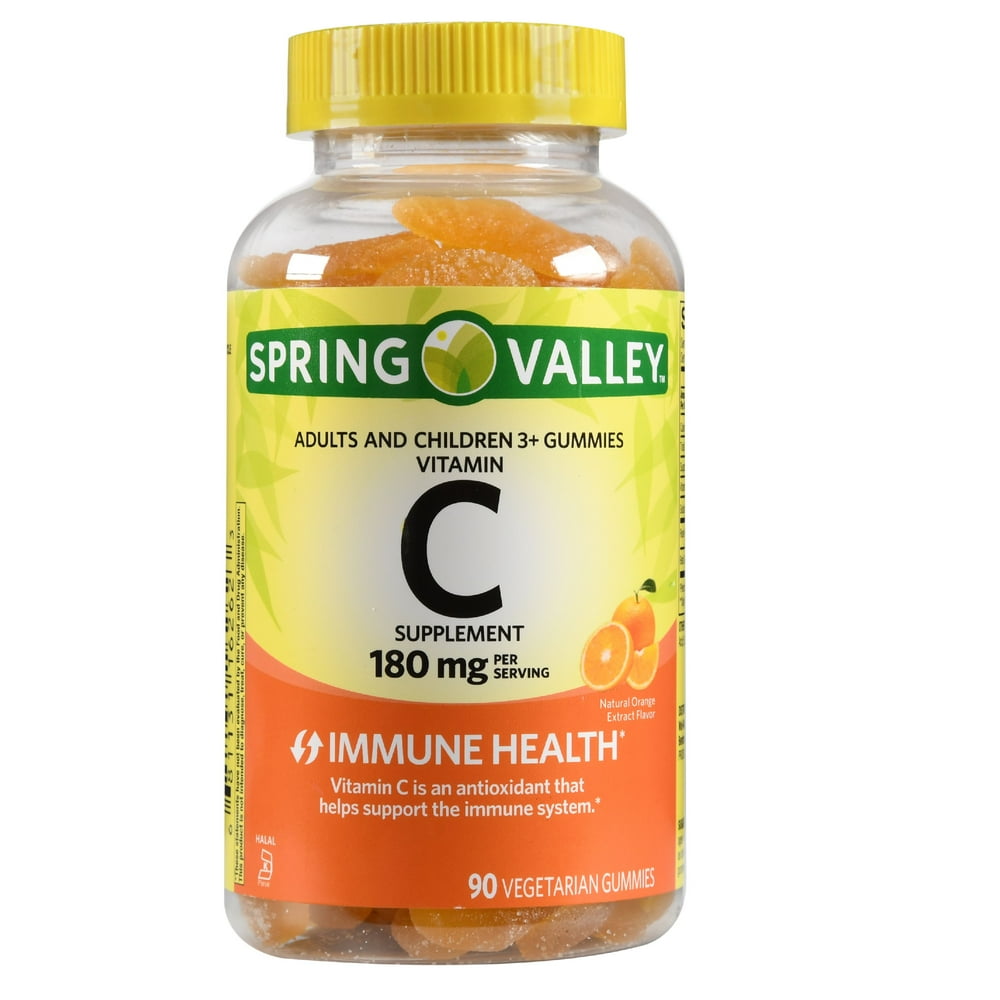 Spring Valley Vitamin C Supplement Vegetarian Gummies, 180 mg, 90 count