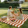 thumbnail image 5 of Fsddascl Orange White Outdoor Rug for Patio/Deck/Porch, Non-Slip Large Area Rug 5 x 8 Ft, Modern Abstract Waves Water Ripple Striped Indoor Outdoor Rugs Washable Area Rugs, Camping Rug Carpet, 5 of 5