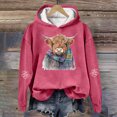 thumbnail image 2 of Women's Hoodies Long Sleeve Highland Cattle Print Hooded Sweatshirt Fall Fashion Casual Pullover Tops 2025 Winter Clothes, 2 of 3
