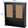 thumbnail image 4 of Bathroom Medicine Cabinet Wall Mounted,Black Rattan Storage Towel Cabinet for Bathroom Storage Over The Toilet, Floating Hanging Cabinet for Small Spaces Kitchen Laundry Living Room, 4 of 15