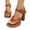 Brown, variant on Women's Square Toe Platform Sandals Leather Open Toe Pumps Adjustable Ankle Strap Wedding Party Dress Shoes Black Size 6