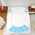 thumbnail image 4 of Manfei Cartoon Baseball Fitted Sheet, Kawaii Letter BQueen Bedding, Light Blue B 3 Pieces, 1 Fitted Sheet and 2 Pillowcases, 4 of 6