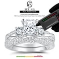thumbnail image 3 of SFTING Moissanite Wedding Rings Set for Women 925 Sterling Silver Three Stones Princess Cut Engagement Rings for Women Anniversary D Color VVS1 Size 10, 3 of 9