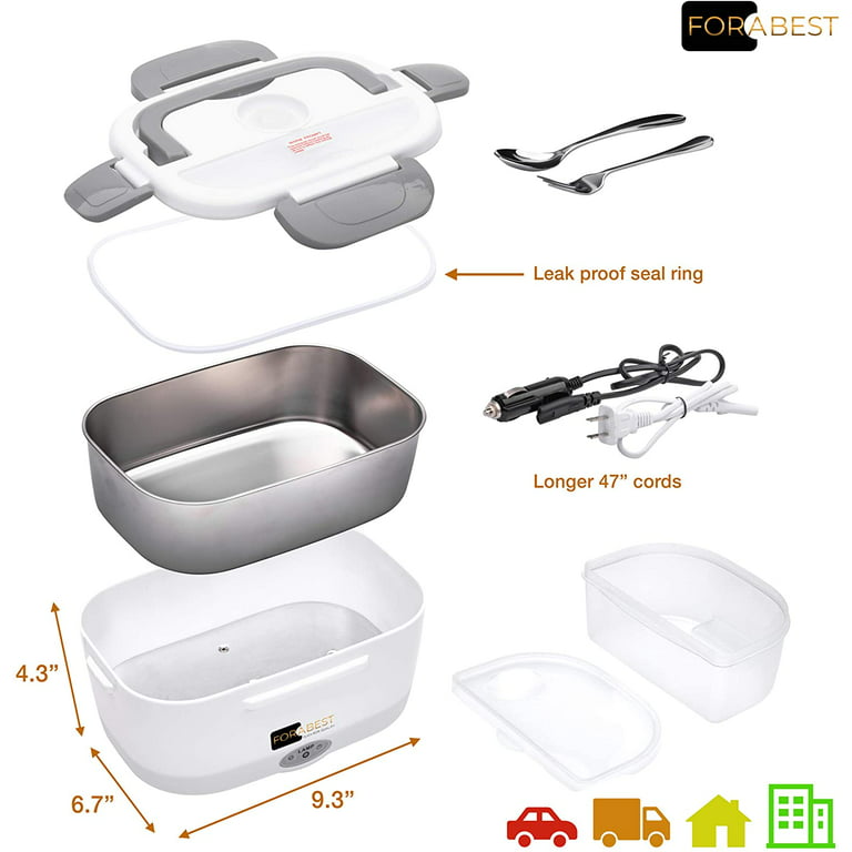 Electric Lunch Box Food Heater - FORABEST 2-In-1 Portable Food