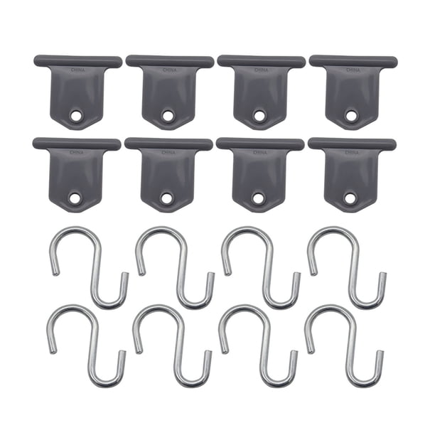 Scienceny Accesorios para sombrilla de camping de 8 piezas Juego de ganchos en forma de S conveniente y seguro para colgar fácilmente Accesorios para vehículos recreativos
