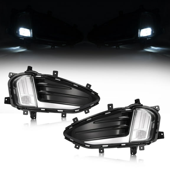 CCPAO 2PCS Compatible with Ford Edge 2019-2024 LED Front Bumper Fog Lights Lamp w/ Cover Bezel Kit