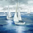 thumbnail image 2 of Nan 15x15 White Modern Wood Framed Museum Art Print Titled - Sailing Together, 2 of 4