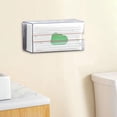 thumbnail image 4 of Funda para caja de pañuelos, soporte para papel de servilleta, soporte para colgar en la pared transparente para armario, dormitorio, baño, Wo Blanco BLESIY Sostenedor del tejido, 4 of 8