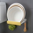 thumbnail image 1 of Estante para lavabo oculto retráctil sin perforaciones, estante de almacenamiento para inodoro, estante de almacenamiento para baño, color amarillo, 1 of 5