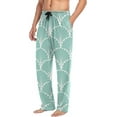 thumbnail image 5 of FREEAMG Men's Pajama Pants with Pockets Sleepwear Lounge Pants Stretch Casual Ginkgo Leaves Mint, 5 of 7