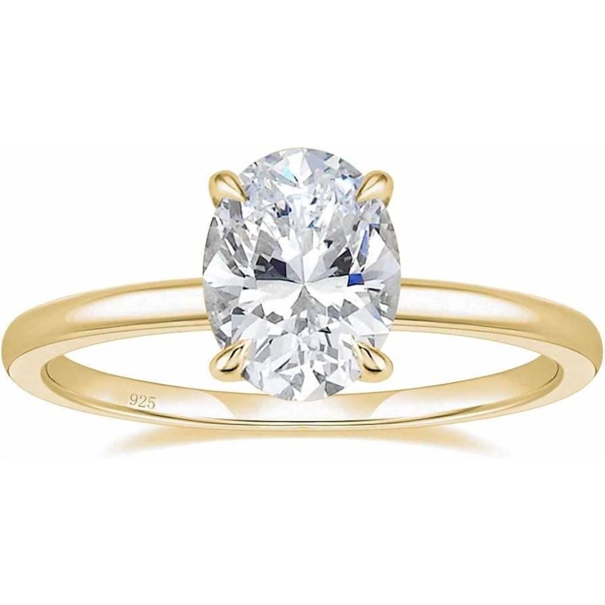 3CT 925 Sterling Silver Engagement Rings Oval Cut Solitaire Cubic Zirconia CZ Wedding Promise Rings for Her Wedding Bands for Women Size 3-13