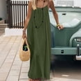thumbnail image 6 of Backless Cami Dresses for Women Housedress Casual Flowy Maxi Dress Sleeveless Solid Open Back Sundress Big and Tall Size S-5XL Army Green, 6 of 9