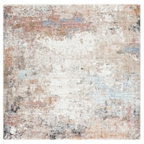 SAFAVIEH Jasmine Gary Abstract Area Rug, Beige/Light Blue, 5'3" x 5'3" Square