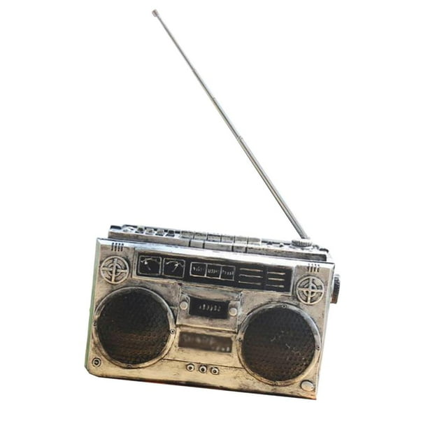 Retro Creativo Modelo De Radio Manualidades Adornos Decoración para hogar Colección Manualidades Decoración Hogar Sala De Oficina Plata perfecl Artesanías de radio vintage