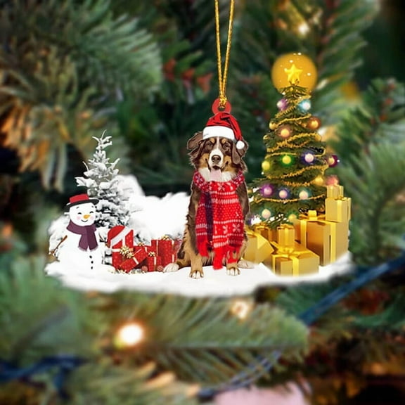 Acrylic 2D FLAT Holiday Tree Decoration Bernese Mountain Dog Christmas Ornament SM175