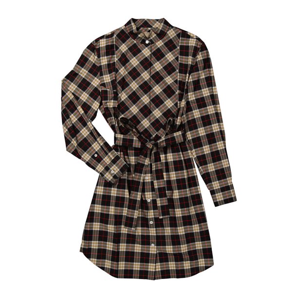 Burberry Ladies Check Plaid Shirt Dress, Brand Size 8 (US Size 6) -  