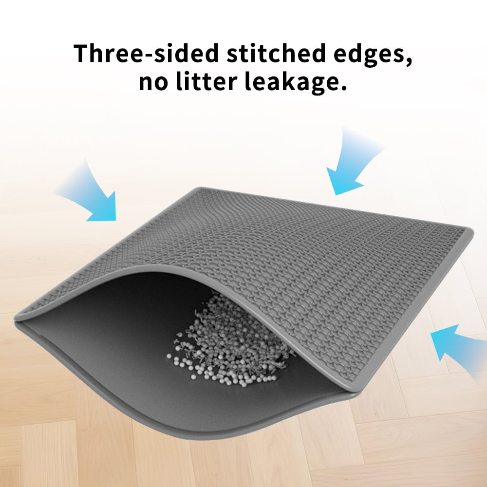 Fully Enclosed Cat Litter Box + Mat, Black/20.5*13.8in