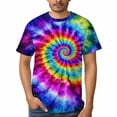 thumbnail image 3 of LAOLIUSN Men’s Tie Dye Shirts for Men, Short Sleeve Mens Tie Dye Shirt, Rainbow Tie Dye T-Shirts Tee S-4XL, 3 of 7