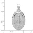 thumbnail image 3 of 14k White Gold Polished and Satin Miraculous Medal Pendant, 3 of 4