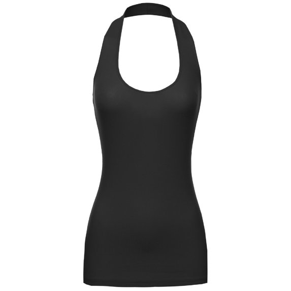FashionOutfit Women's Basic Fitted Ribber Halter Tank