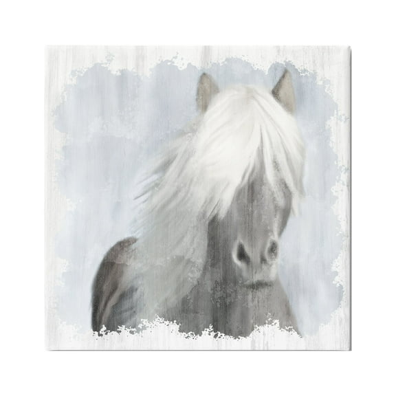 Stupell Industries Dreamy White Mane Horse Rustic Farmland, 24 x 24, Design by Kim Allen