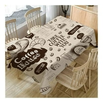 Safeglitz Retro Coffee Pattern Rectangular Tablecloth–Dining Table/Wedding Textile, Adds Vintage Charm to Kitchens And Home Decor,Cafe Tablecloth A