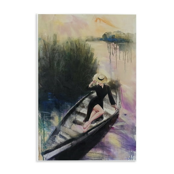Stupell Industries Fashion Diva on River Boat People Painting Unframed Art Print Wall Art, 10 x 15
