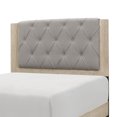 thumbnail image 2 of Benjara Fabric Upholstered Wooden Queen Bed with Grain Details, Brown and Gray, 2 of 3